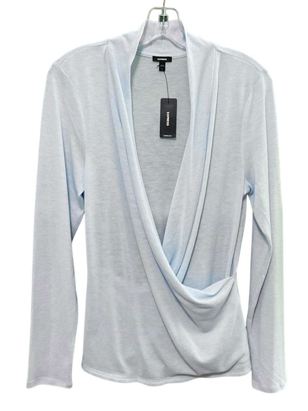 NWT Express Lightwight Soft Draped V Neck Long sleeve Top - Picture 2 of 12